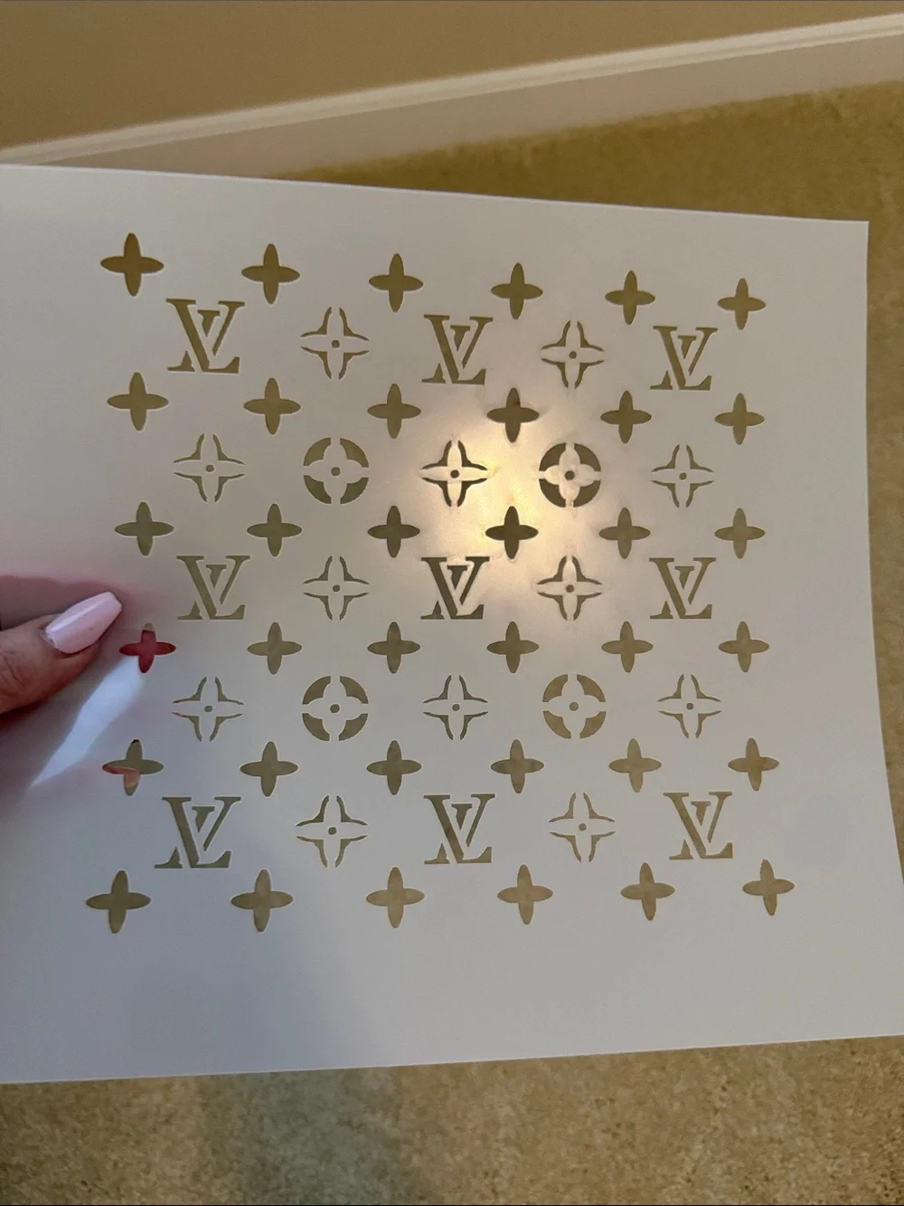 LV monogram cake stencil